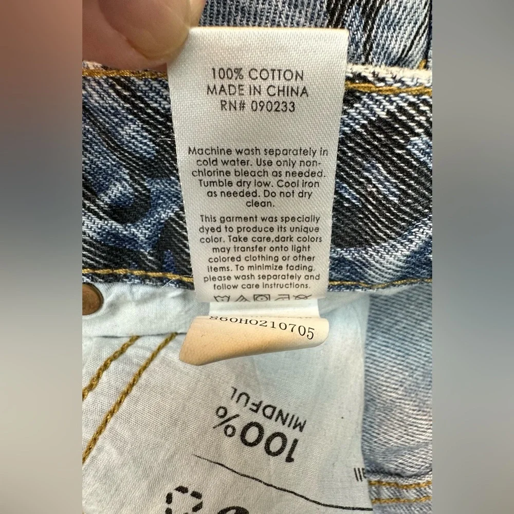 PacSun Eco‎ butterfly high rise straight 5 button distressed jeans women’s 23